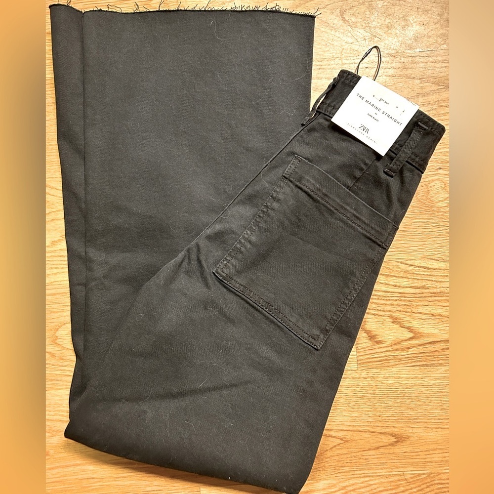 NWT Zara The Marine Straight black denim jeans size 0 / EUR 32